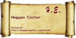 Hegyes Eszter névjegykártya